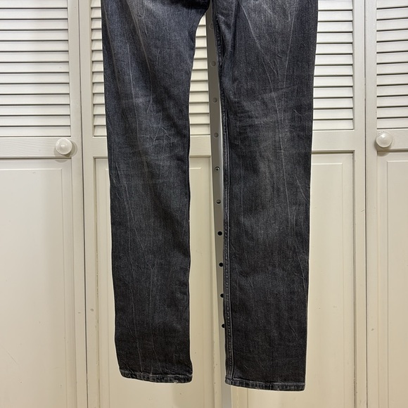 ALL SAINTSRex Slim Jeans in Faded Black Distressed Size 33